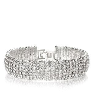 Curved rhinestone bracelet 7 row NWT